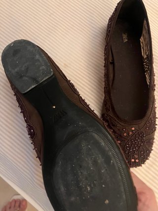 Bailarinas bordadas semitransparentes  Zara nuevas