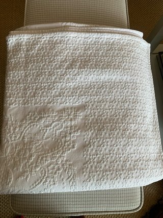 Colcha de algodón blanca con relieve Cama 135cm
