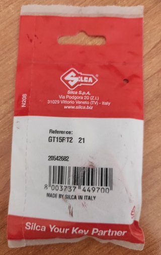 Chiave Alfa Romeo Silca GT15RT2 PZ 01