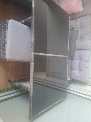 Sofá Rinconera Jardín con Mesa y dos puf
