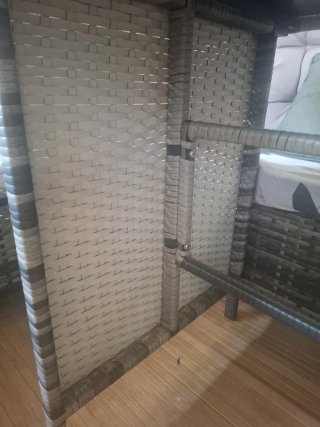 Sofá Rinconera Jardín con Mesa y dos puf