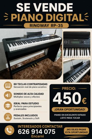 Piano Digital 81 Teclas Contrapesadas, nuevo