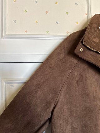Chaqueta efecto ante Zara marrón
