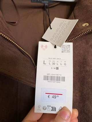 Chaqueta efecto ante Zara marrón