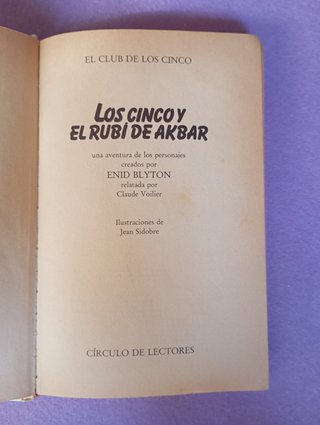 Libro: Los Cinco y El Rubí de Akbar / Los Cinco y.