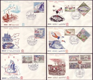 38 FDC Mónaco | 1956-92 (venta indiv. o en lote/s)