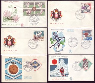 38 FDC Mónaco | 1956-92 (venta indiv. o en lote/s)
