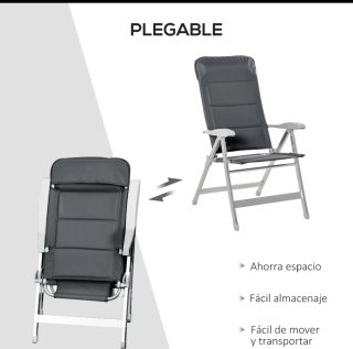 Sedia da giardino pieghevole grigia