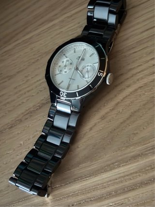 Reloj Lotus Cerámica Negro y Plateado