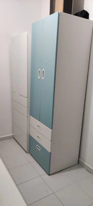 Armario Ikea azul y blanco