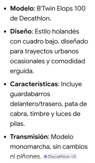 Bicicleta Paseo Mujer B'Twin elops 100 Negra