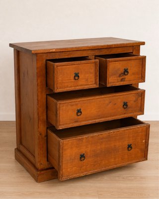 Cómoda de madera robusta con 4 cajones