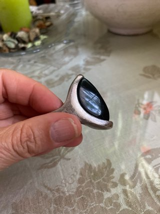 Anillo Uno de 50 Negro y Plateado