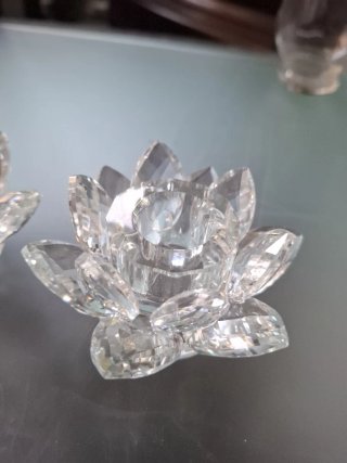 2 Candelabros de Cristal Flor