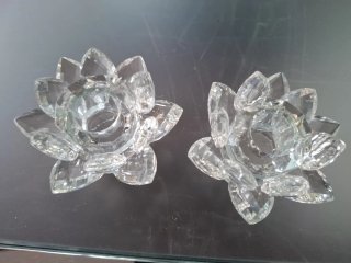 2 Candelabros de Cristal Flor