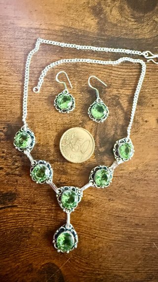 Conjunto Plata 925 y Peridotos