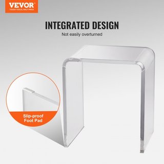 Mesa de Acrílico, Mesa Lateral en Forma de C de Lucite, Mesa Lateral de Acrílico Transparente para Bebidas, Comida, Snacks utilizada en Sala de Estar, Dormitorio y Estudio