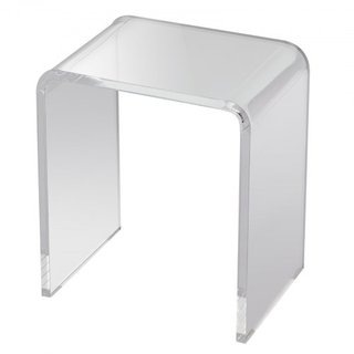 Mesa de Acrílico, Mesa Lateral en Forma de C de Lucite, Mesa Lateral de Acrílico Transparente para Bebidas, Comida, Snacks utilizada en Sala de Estar, Dormitorio y Estudio