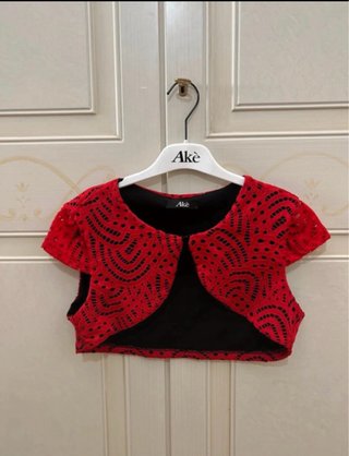 Abito elegante Akè rosso e nero