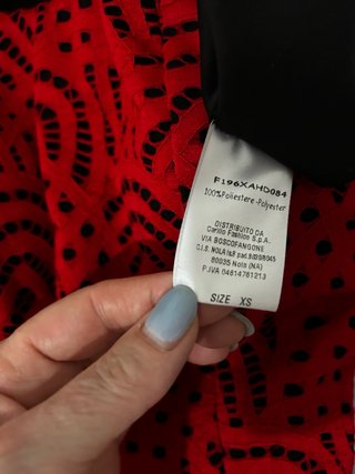 Abito elegante Akè rosso e nero