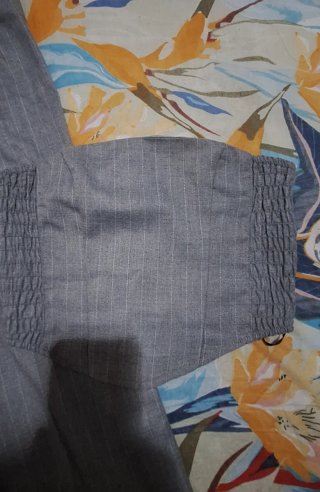 Completo pantaloni + top + coprispalla grigio