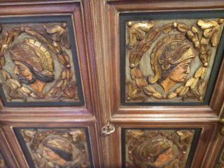 Mueble Bar Antiguo Madera y Cristal
