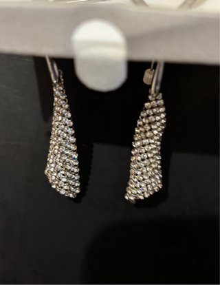 Pendientes Swarovski Plata en forma de hoja