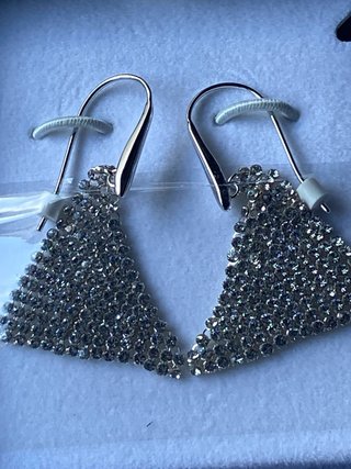 Pendientes Swarovski Plata en forma de hoja