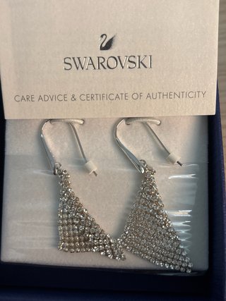 Pendientes Swarovski Plata en forma de hoja