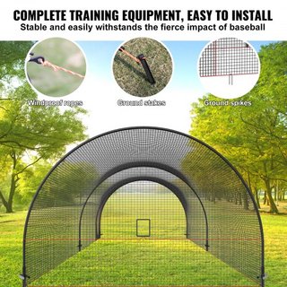 Cage de Bateo de Béisbol, Red y Estructura de Cage de Bateo de Softbol y Béisbol, Red de Cage Portátil para Práctica con Bolsa de Transporte, Cage de Lanzamiento Enclosed de Alta Resistencia, para...