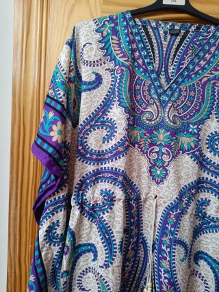 Vestido playero talla única estampado paisley