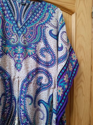 Vestido playero talla única estampado paisley