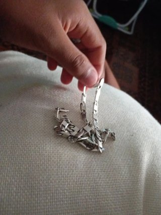 Cadena de plata estilo eslabones
