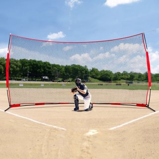 Red de Respaldo Barricada, 16x10 pies Red de Barrera para Deportes de Pelota, Equipo de Práctica Portátil con Bolsa de Transporte, Pantalla de Protección para Entrenamiento de Béisbol, Softbol, La...