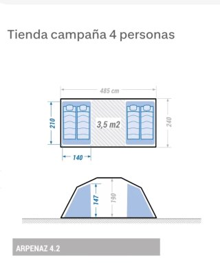 Tienda de campaña Decathlon Arpenaz 4.2