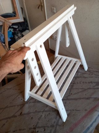 Caballete madera maciza blanco 58x70x93cm