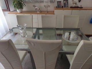 6 Sillas Comedor Piel Blanca