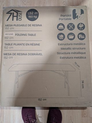 Mesa Plegable 152x74cm