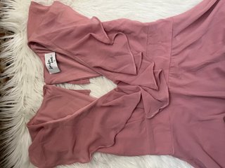 Vestito London Look rosa S balze schiena aperta