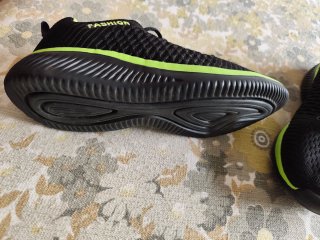 Tenis Zapatillas Deportivas Negras y Verdes