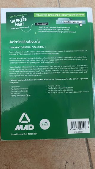 Libros editorial Mad oposiciones administrativos