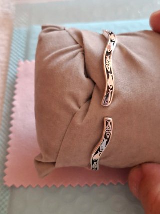 Pulsera esclava con peces plata
