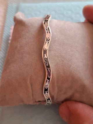 Pulsera esclava con peces plata