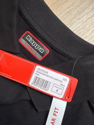 Polo Kappa manga corta negro Talla S