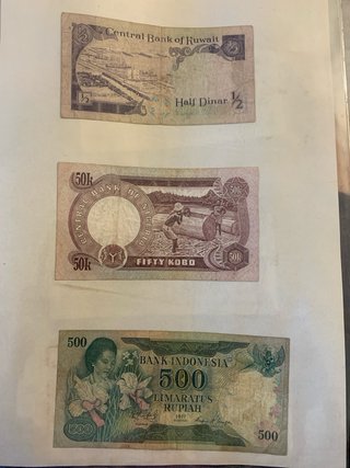 Lote Billetes Antiguos: Brunei y Grecia