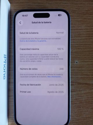 iPhone 16 256GB Azul impecable batería 100%.