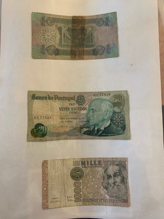 Lotes de Billetes Antiguos Portugal, Italia