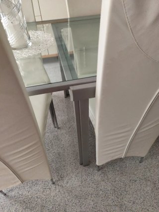 mesa de cristal extensible