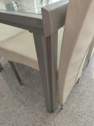 mesa de cristal extensible