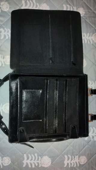 Maletín/Bandolera Negro Piel Portafolios vintage